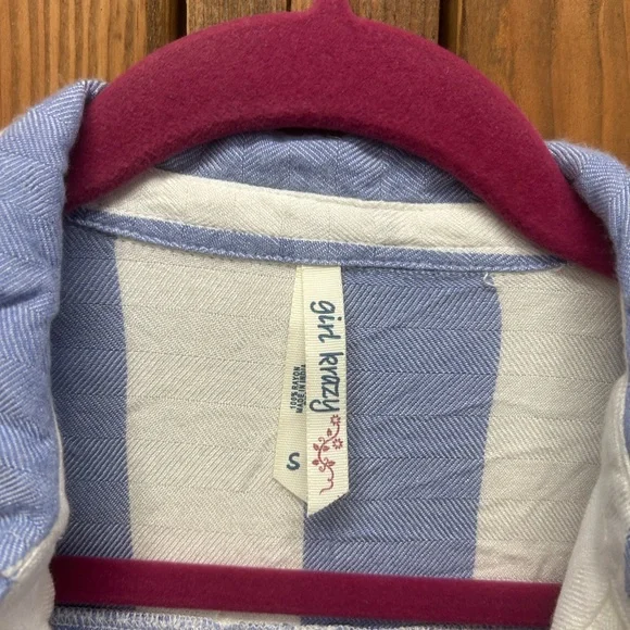 Girl Krazy size small blue and white striped top - Picture 6 of 8